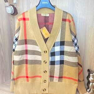 Burberry Tan Plaid Women's Sweater